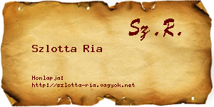 Szlotta Ria névjegykártya